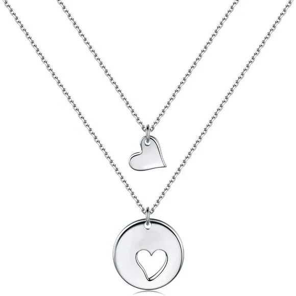 Mother Daughter Sterling Silver Heart Necklace Sets - Perfect Gift for Her